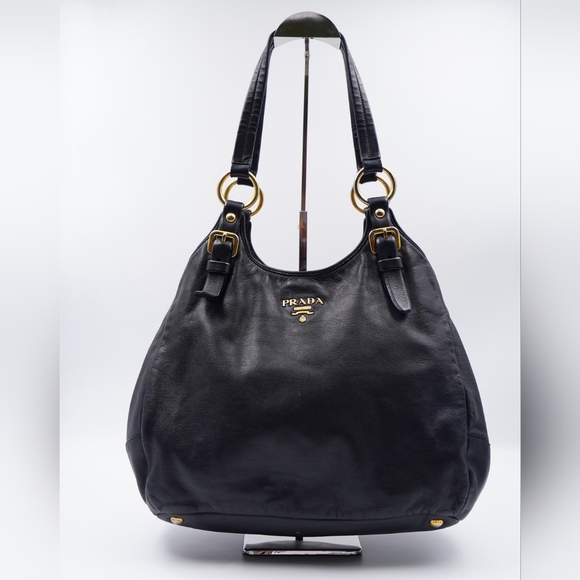 AQ27❤️ PRADA Vitello Daino Hobo - Picture 1 of 15